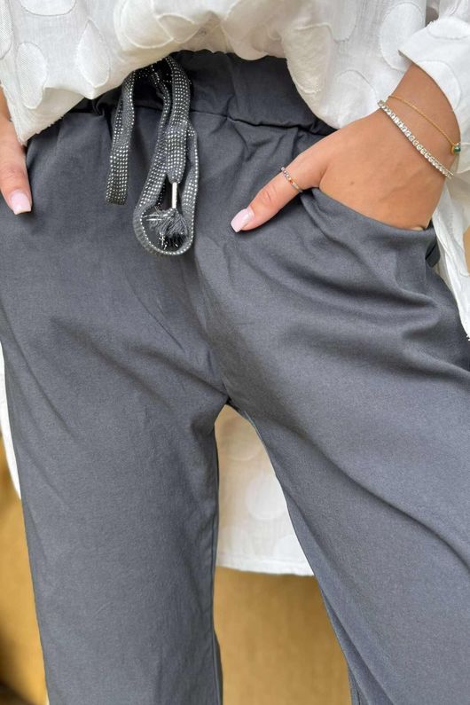 Made in Italy Luxury Smooth Magic Trouser Dark Grey 